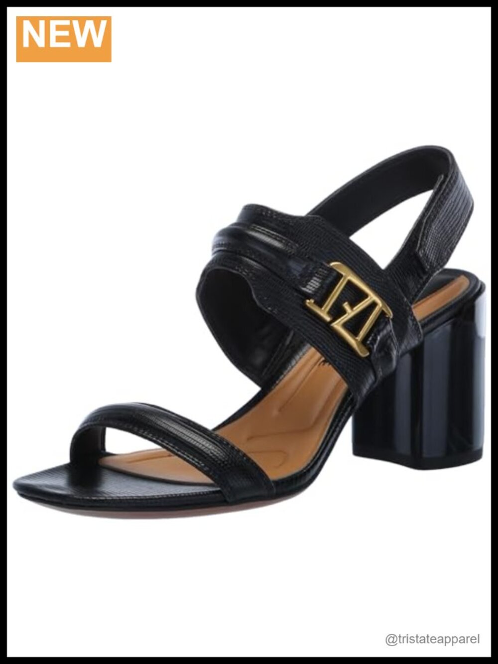 Women's Slingback Block Heel Sandals Square Toe Hook and Loop